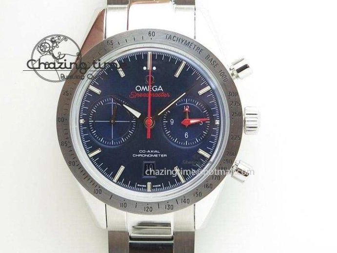 0307 HighPerformance Seamaster Planet Ocean GMT 600M Blue Dial SS On Blue Rubber Strap A 8278